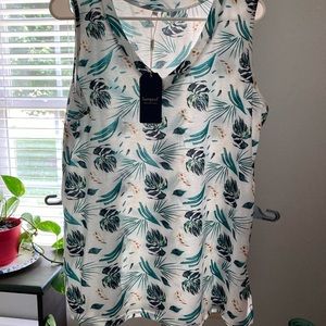 Floral v neck tank top